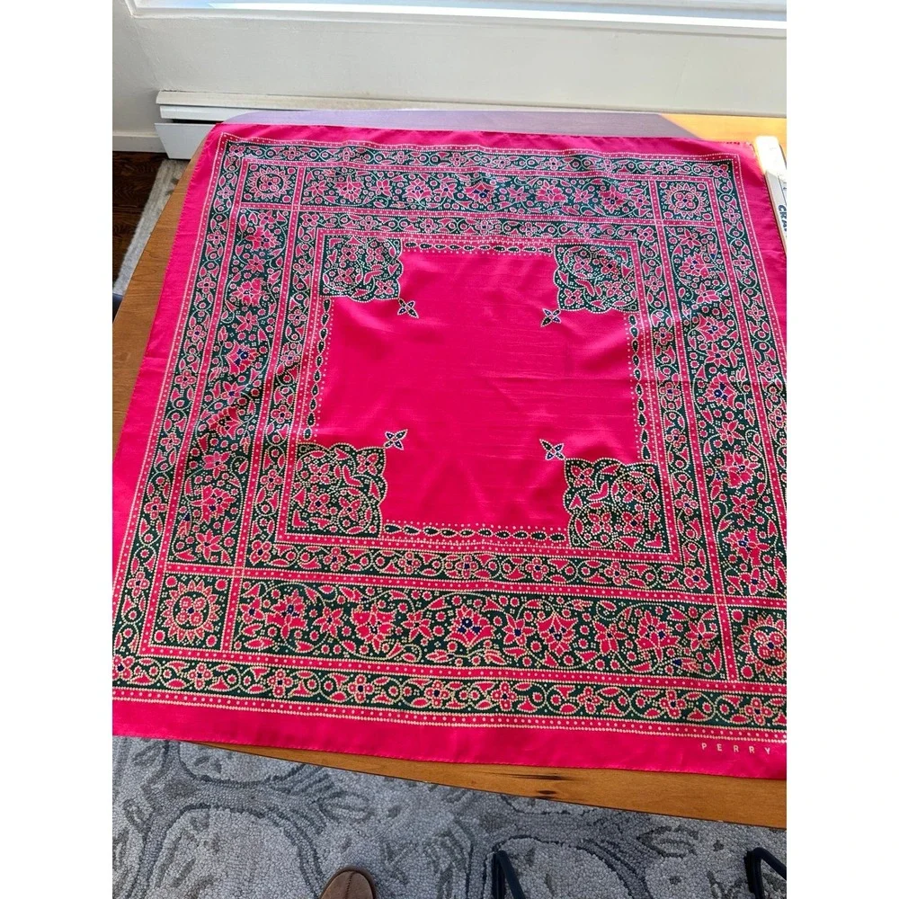 Vintage Perry Ellis red silk scarf